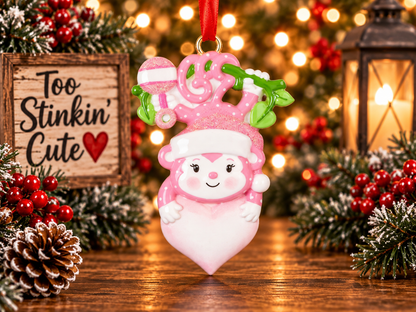 Personalized newborn Christmas ornament for a daughter or granddaughter