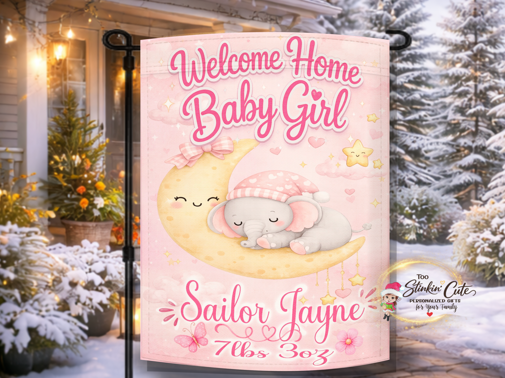 newborn keepsake outdoor baby flag