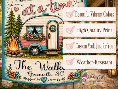 Personalized Retro Camper Garden Flag