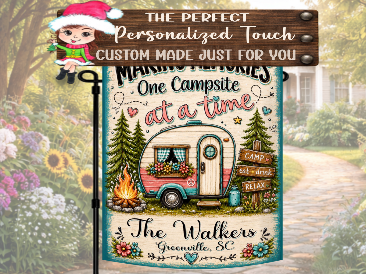 Personalized Camping Memories Yard Flag
