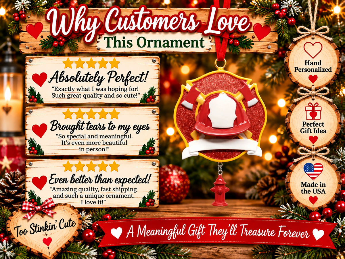 Fire rescue Christmas keepsake for a career or volunteer firefighter