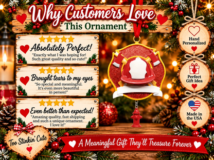 Fire rescue Christmas keepsake for a career or volunteer firefighter