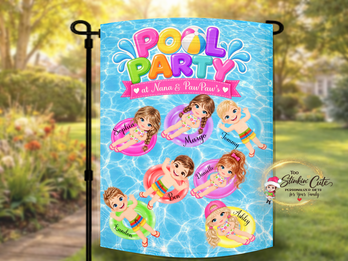 Custom Grandchildren Summer Garden Flag