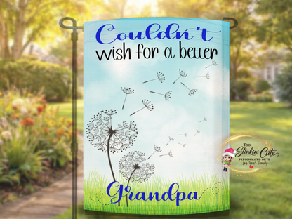 Personalized grandpa yard flag with custom family names