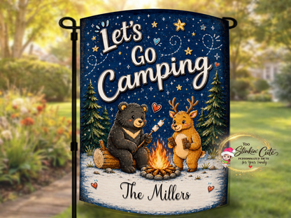 Family Camping Adventure Garden Flag