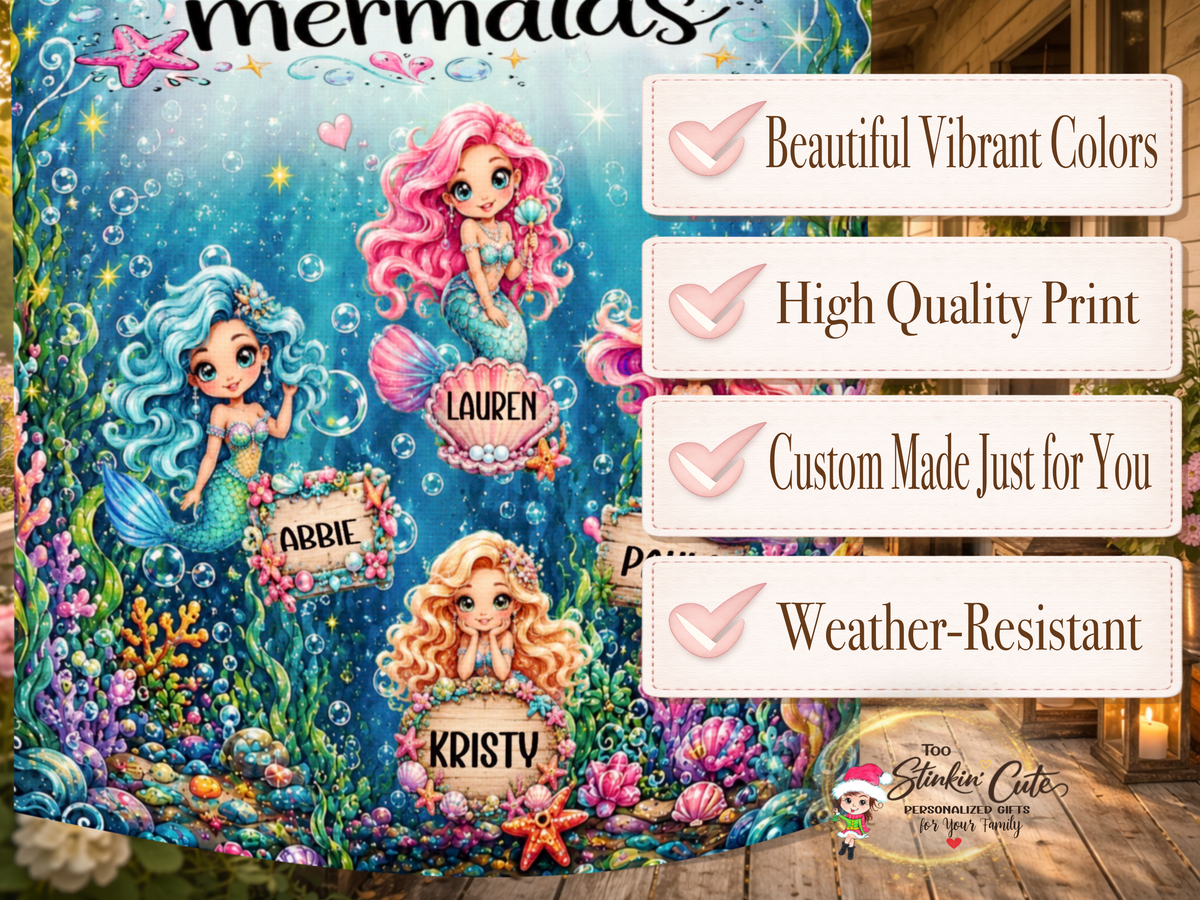 Custom Grandchildren Underwater Garden Flag