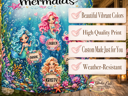 Custom Grandchildren Underwater Garden Flag