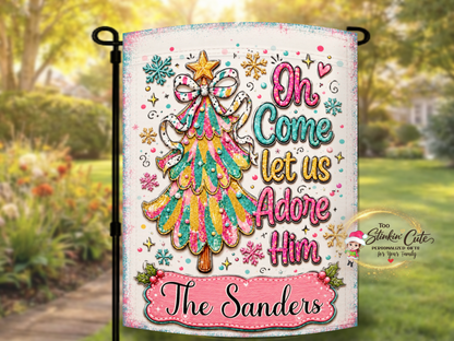 Whimsical Christian Christmas Garden Flag