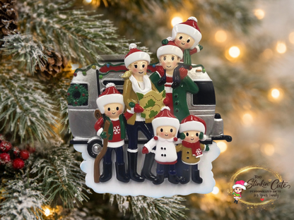 Personalized RV Camper Family of 6 Ornament – Custom Christmas Keepsake