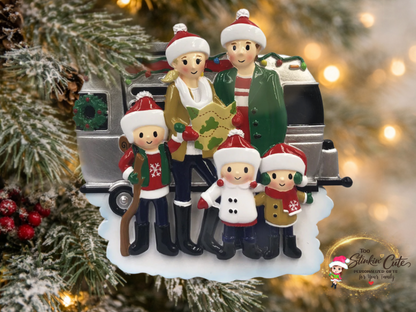 Personalized RV Camper Family of 5 Ornament – Custom Christmas Keepsake