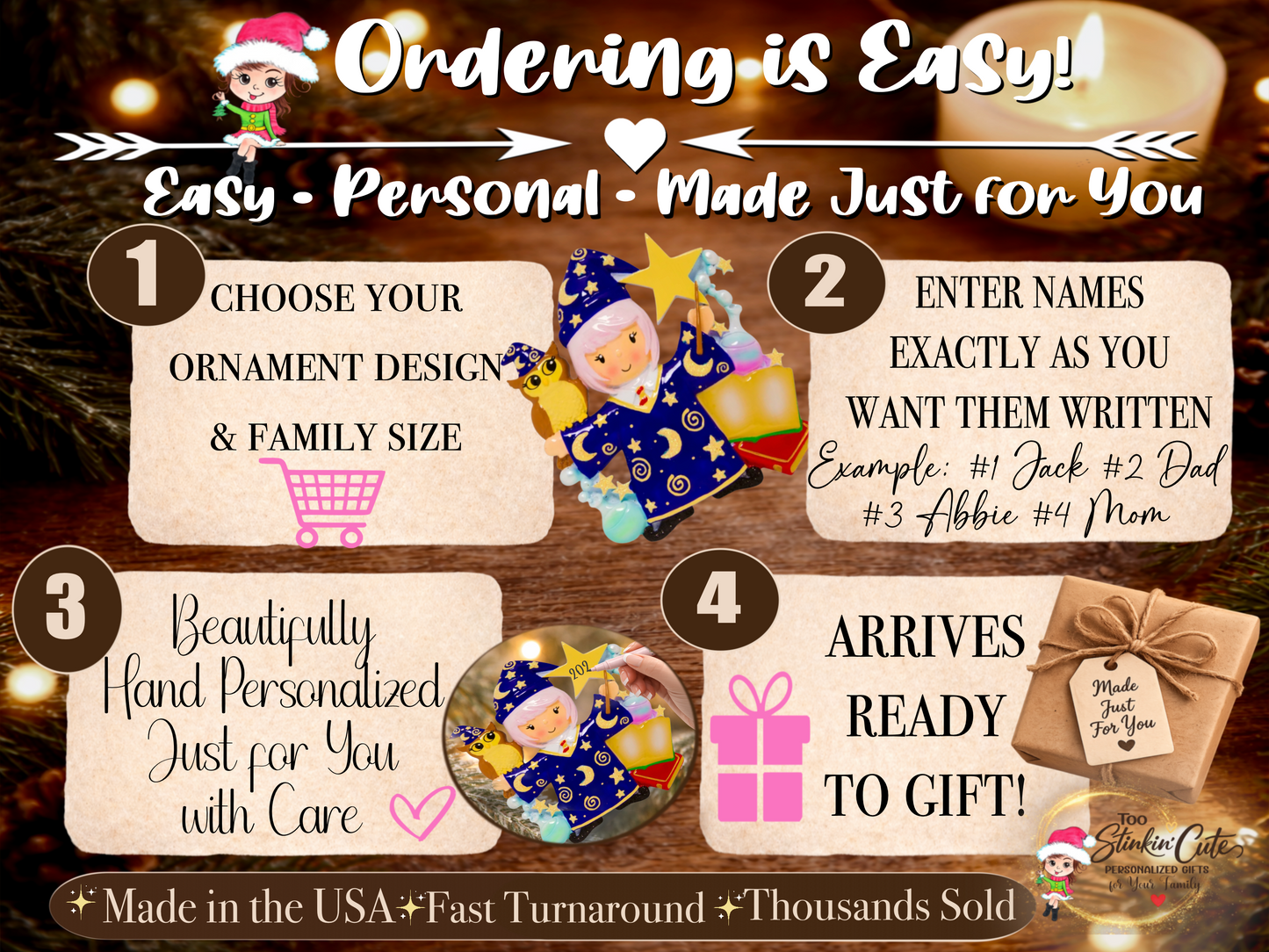 Personalized Wizard Graduation Ornament 2026 | Custom Teacher Ornament | Handwritten Year Keepsake