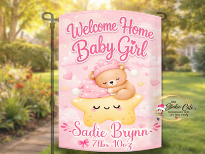 custom baby girl porch garden flag