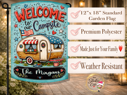 Personalized Americana RV Garden Flag
