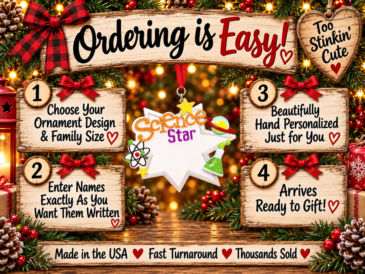 Personalized Christmas gift for a science teacher with Science Star lettering