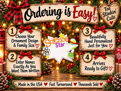 Personalized Christmas gift for a science teacher with Science Star lettering