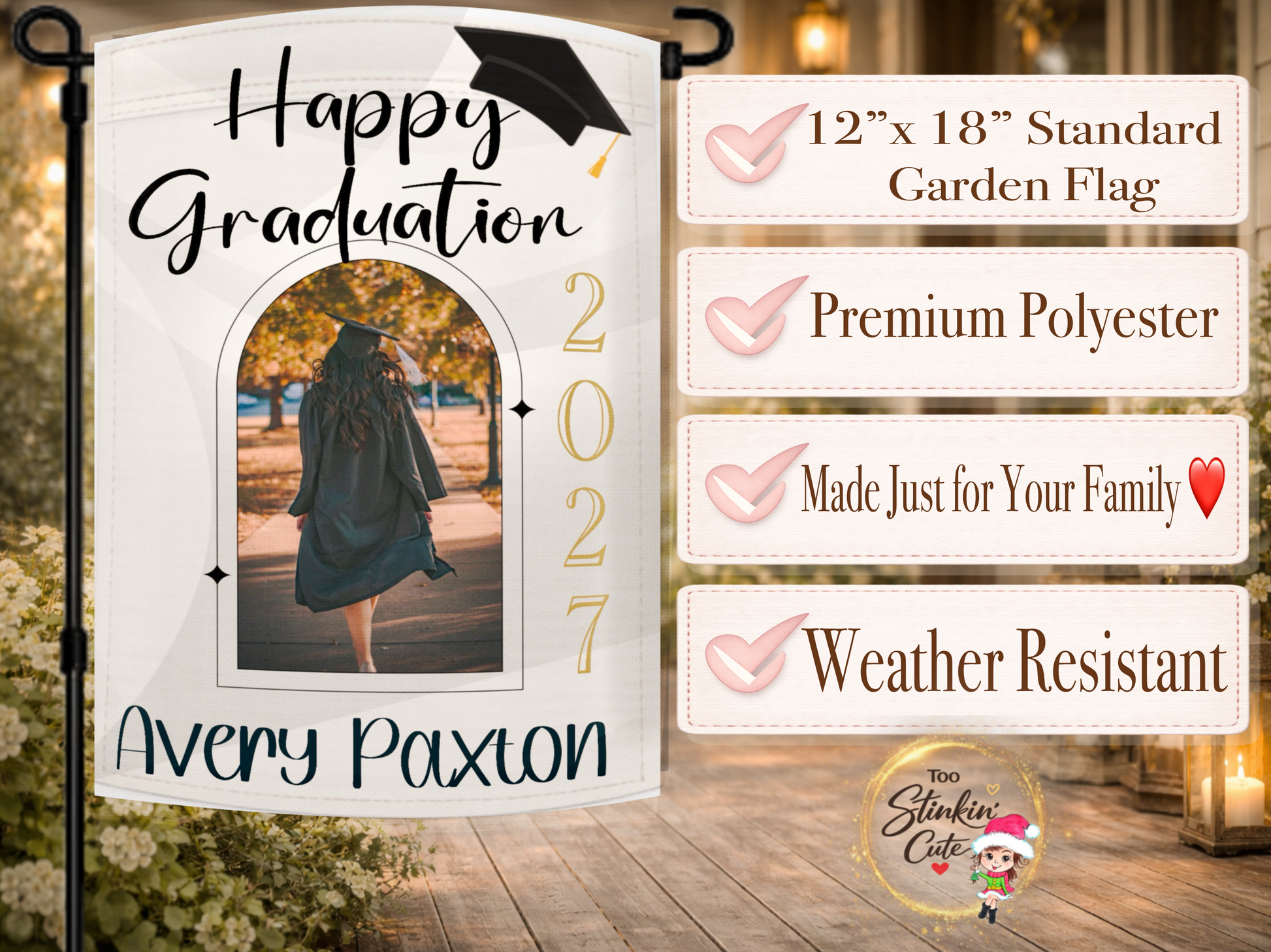 Senior graduation garden flag custom keepsake with graduation year