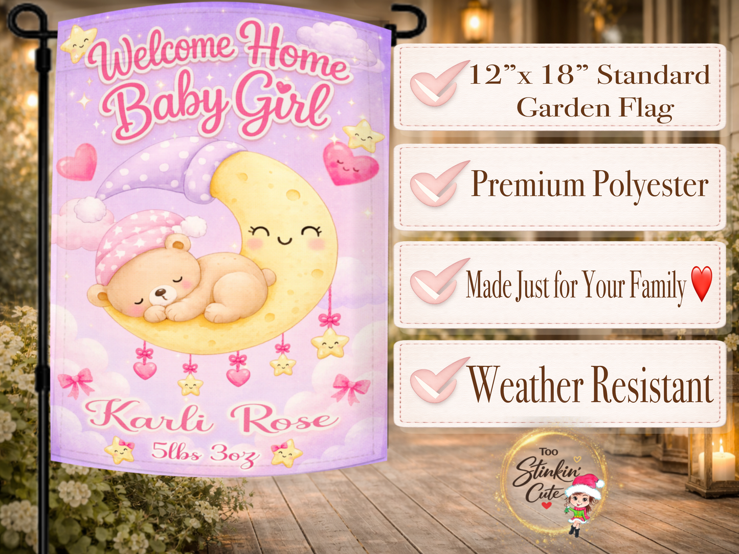 newborn keepsake outdoor baby flag
