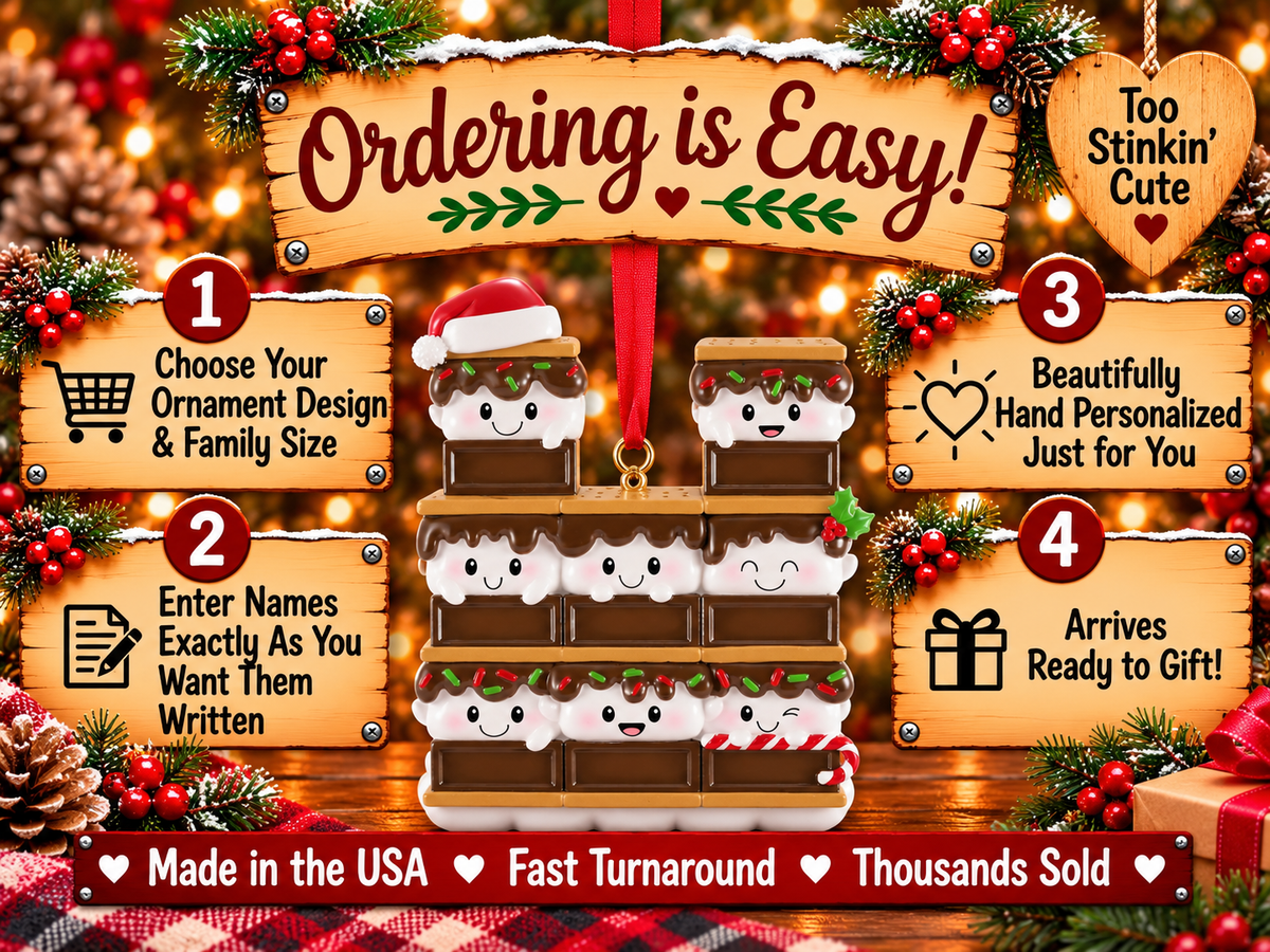 Top marshmallow characters with red and green sprinkles and a red Santa hat on the left.