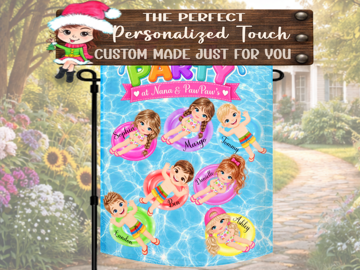 Personalized Grandma and Grandpa Pool Flag