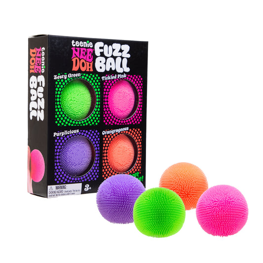 Teenie NeeDoh Fuzz Ball multipack with four fuzzy sensory balls