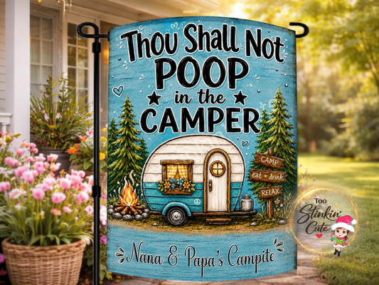 Personalized Nana and Papa Camper Garden Flag