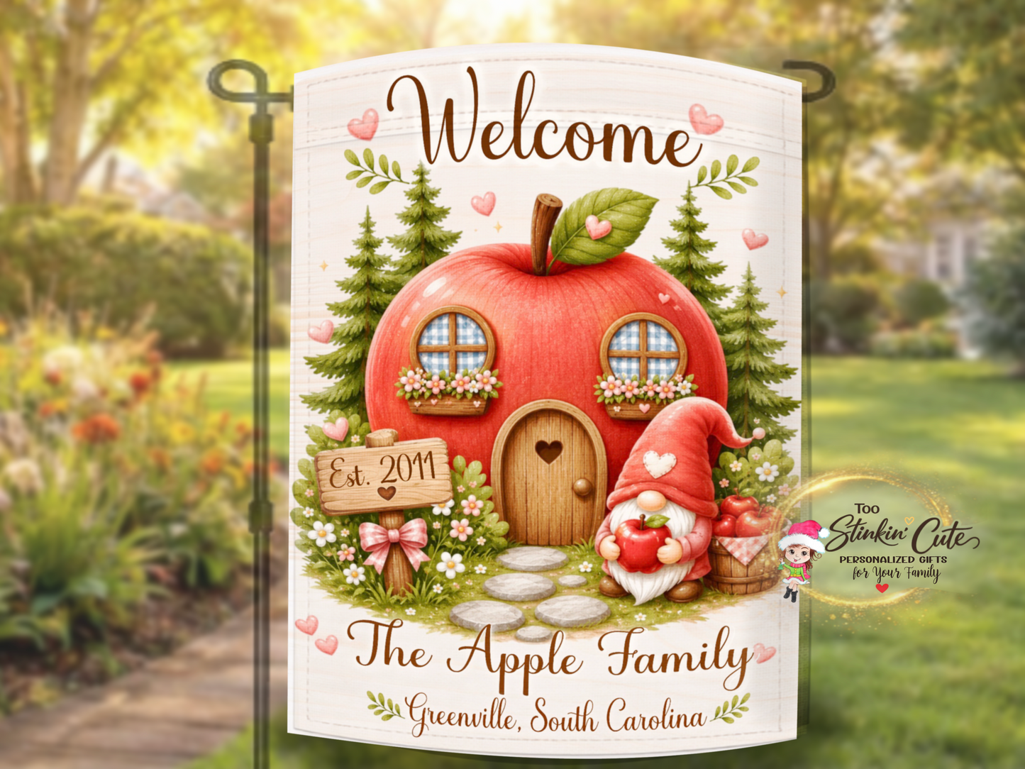 apple home personalized outdoor flag