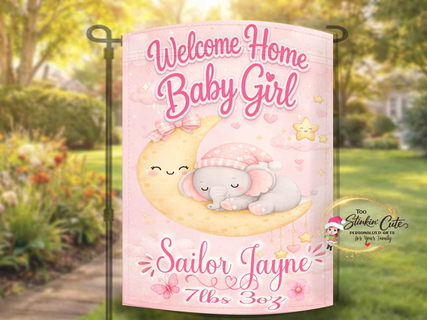 custom baby girl porch garden flag