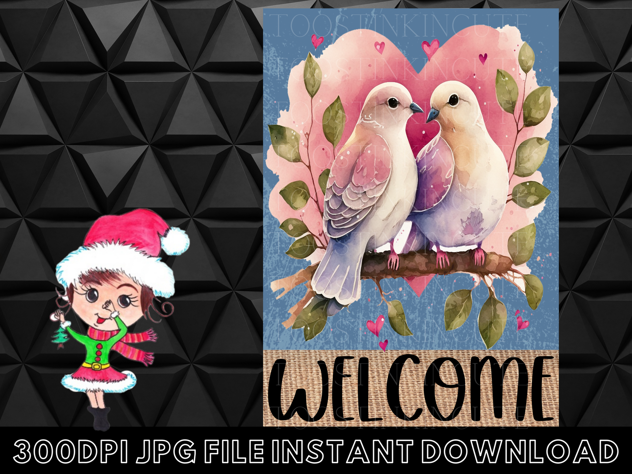Custom Bird Garden Flag Digital Download|Personalized Bird Garden Flag|Love Birds Garden Birds|Welcome Flag|Birds in Love|Garden of Love|Spring Garden Flag