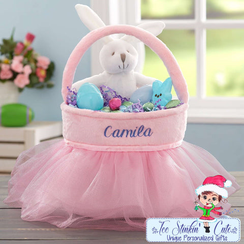 Pink Princess Tutu Personalized Easter Basket