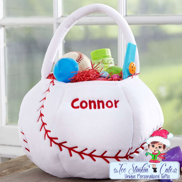 Baseball Embroidered Personalized Easter Basket
