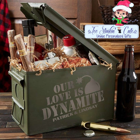Our Love is Dynamite! Personalized Metal Ammo Box