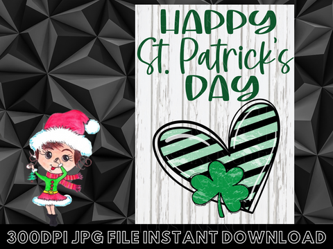 St Patricks Day Hearts Garden Flag Design|Patricks Digital Download|JPG Instant download|Shamrock PNG|Patrick PNG Digital|Dtf Sublimation