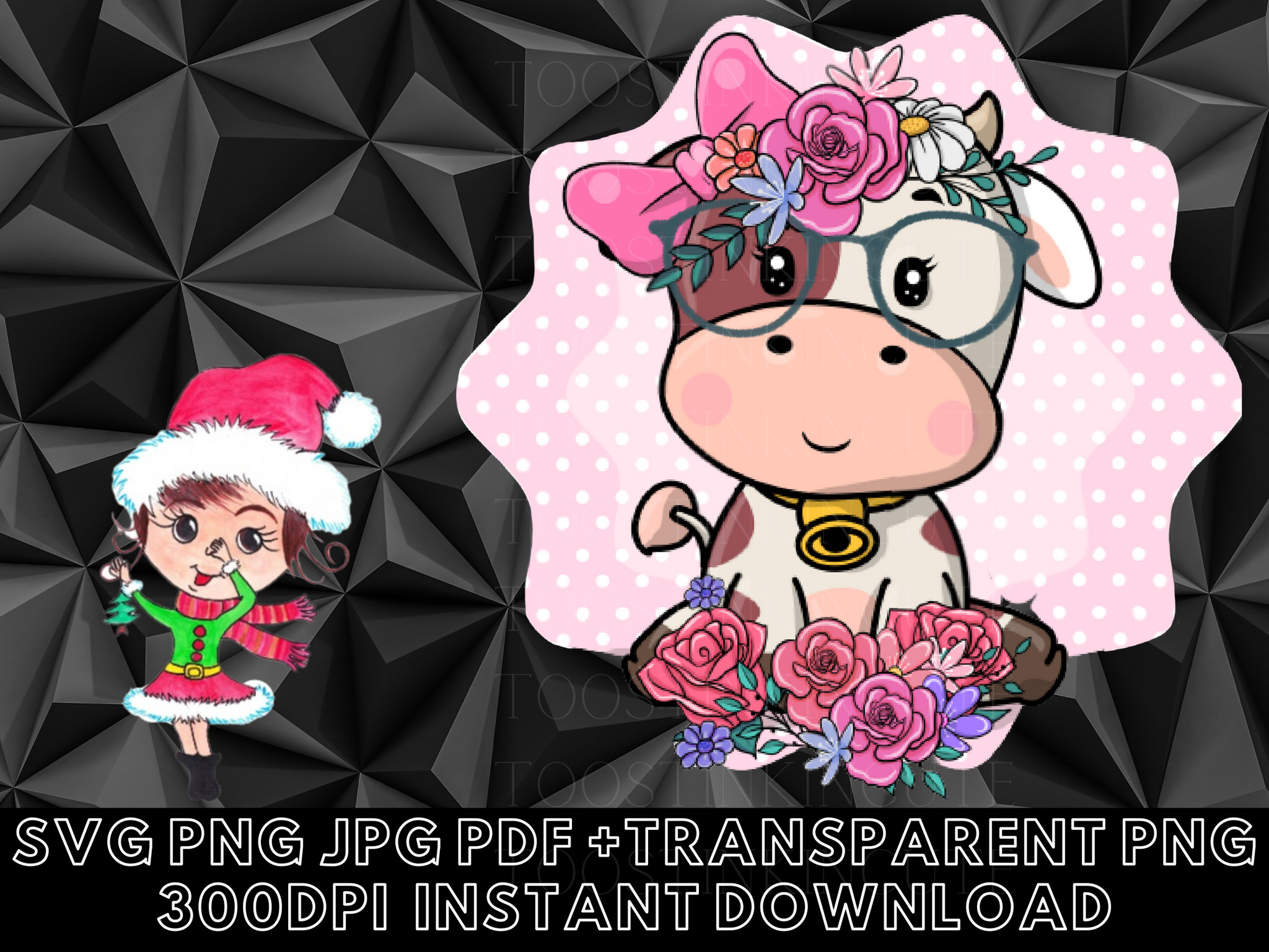 Cute Cow Png|Cow Digital Download|Cow Svg Instant download|Cute Cow Svg|Cow Image Png|Cow with Glasses Png|Cow Clipart Svg|Cow Glasses Png