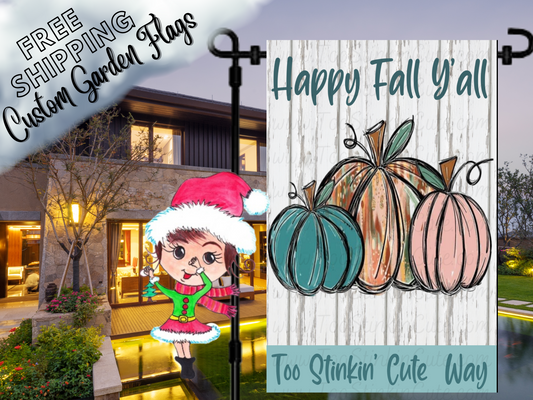 Fall Pumpkin Personalized Garden Flag|Personalized Address Flag|Address Garden Flag|Name Garden Flag|Fall Personalized Garden Flag|Cute Flag
