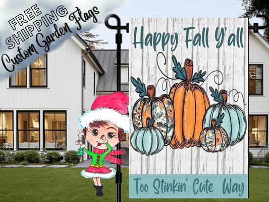 Fall Pumpkin Personalized Garden Flag|Personalized Address Flag|Address Garden Flag|Name Garden Flag|Fall Personalized Garden Flag|Cute Flag