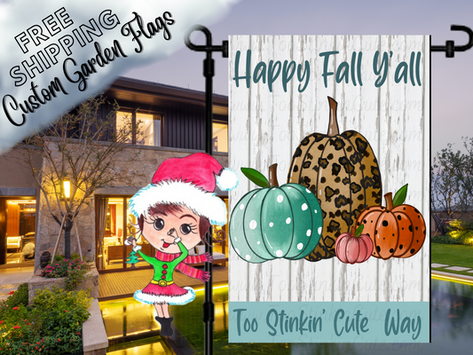 Fall Pumpkin Personalized Garden Flag|Personalized Address Flag|Address Garden Flag|Name Garden Flag|Fall Personalized Garden Flag|Cute Flag