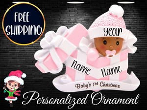 Custom Baby Girl Ornament,Baby Girl Christmas Ornament,New Baby Ornament,First Christmas Ornament,Girl Present Ornament,New Baby Ornament