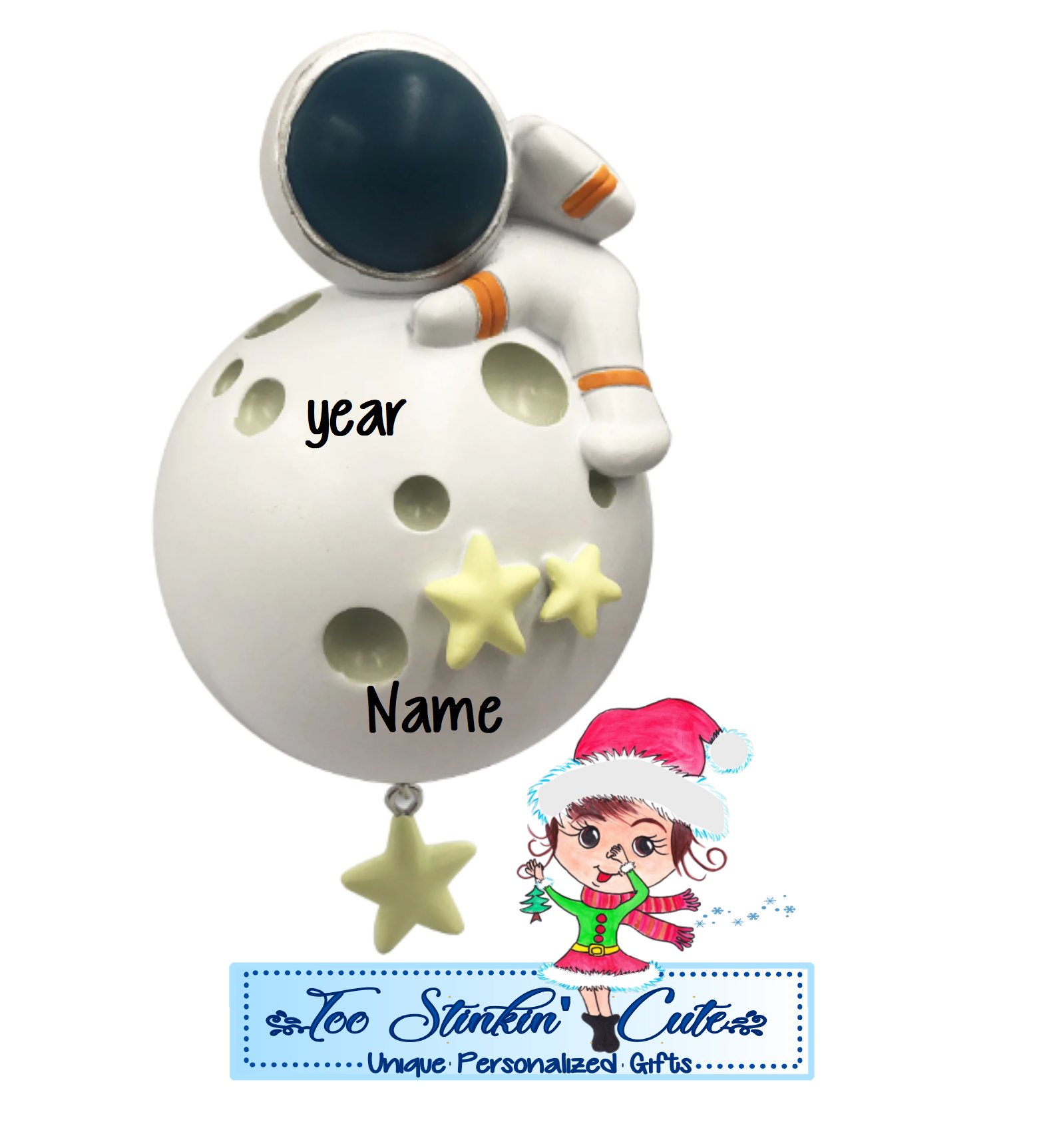 3D Astrounaut Personalized Christmas Ornament|Astronaut Ornament|Space Ornament|Planet Ornament|Rocket Ornament|Outer Space Ornament|Astro