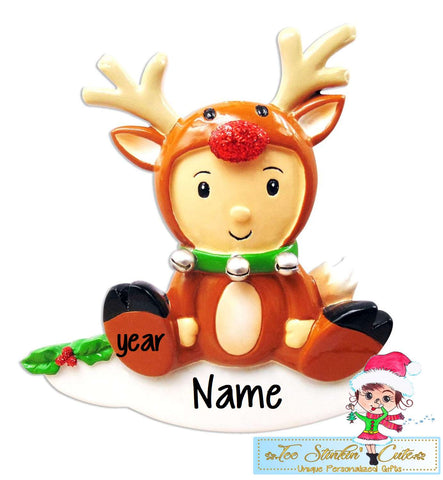 Baby Reindeer Personalized Christmas Ornament
