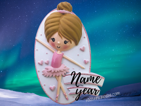 Ballerina Ballet Dance Slippers Personalized Christmas Ornament