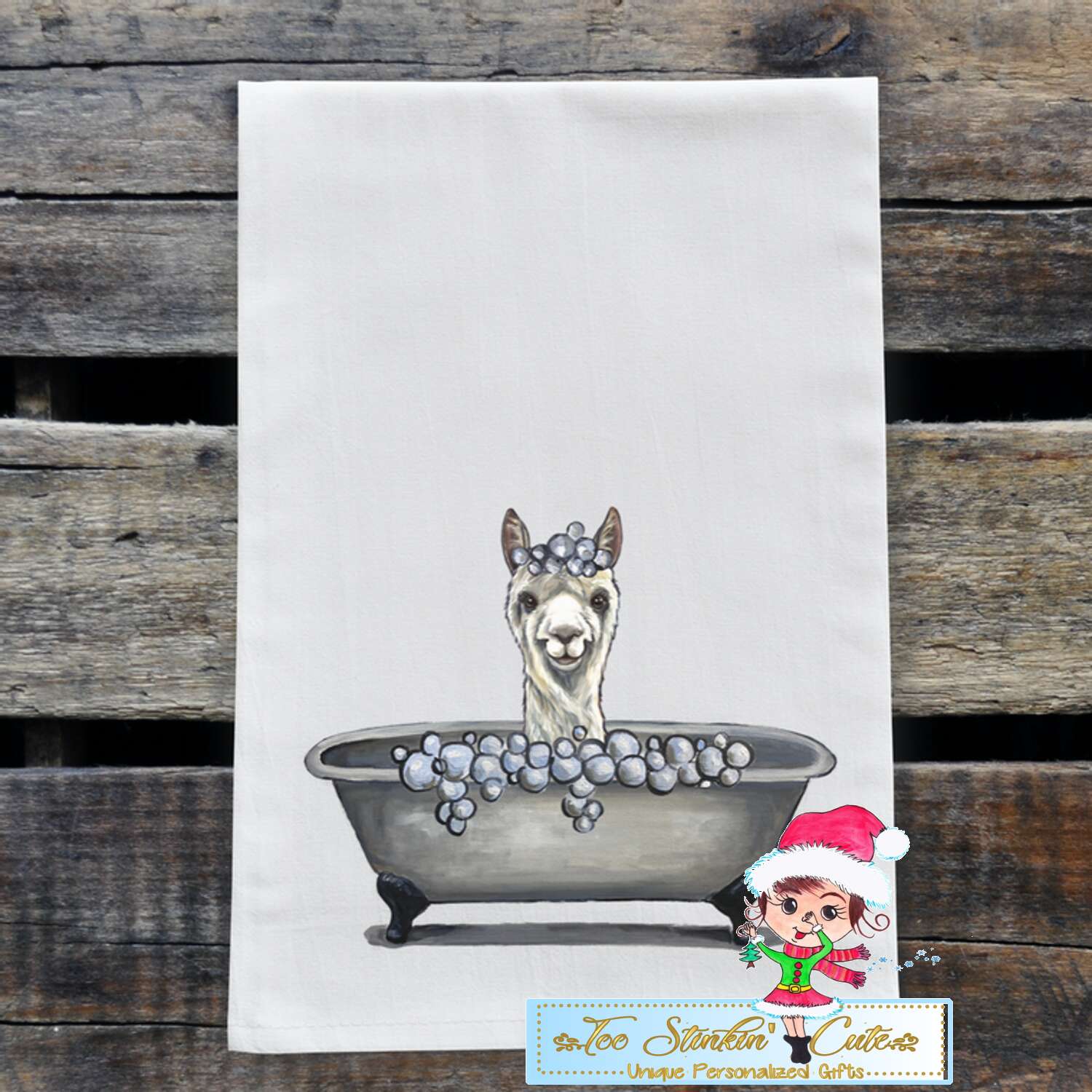 Bath Tub Alpaca Flour Sack Towel/ Tea Towel