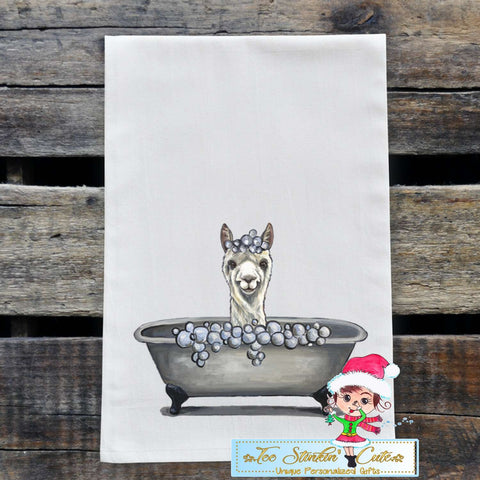 Bath Tub Alpaca Flour Sack Towel/ Tea Towel