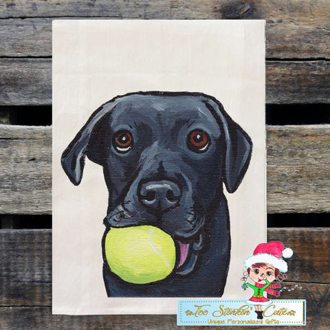 Set of 2 Black Lab Dog Flour Sack Towel/ Tea Towel