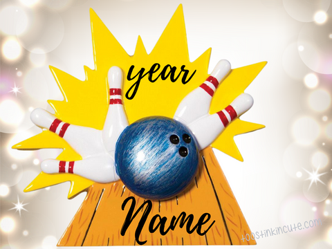 Bowling Personalized Christmas Ornament