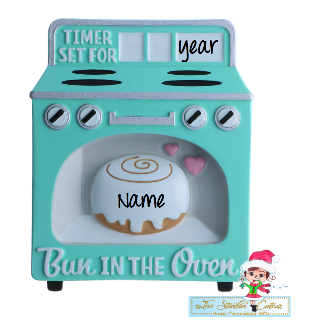 Expecting Bun in Oven Personalized Christmas Ornament|New Baby|Pregnancy Ornament|Pregnant Ornament|Expecting Ornament|Expecting Baby Gift