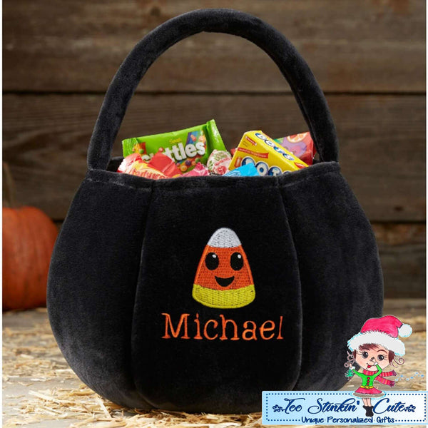 Personalized Candy Corn Halloween Trick or Treat Bag|Pumpkin Candy Bag|Halloween Tote Bag|Halloween Candy Bag|Trick or Treat Bucket Bag