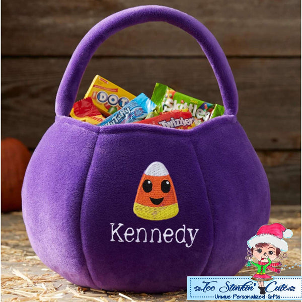 Personalized Candy Corn Halloween Trick or Treat Bag|Pumpkin Candy Bag|Halloween Tote Bag|Halloween Candy Bag|Trick or Treat Bucket Bag