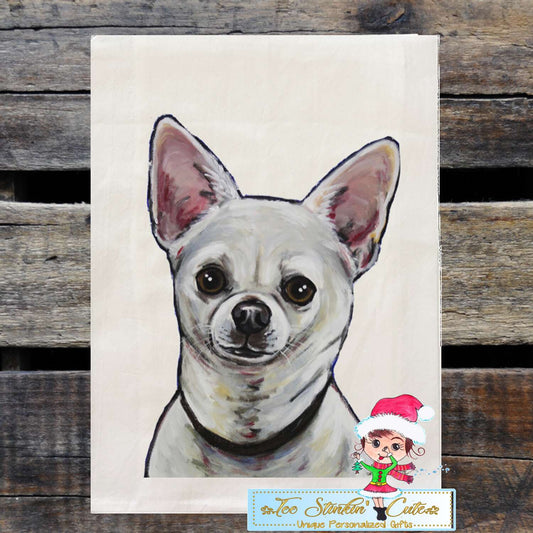 Set of 2 Chihuahua Dog Flour Sack Towel/ Tea Towel