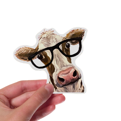 Cow w/ Glasses Sticker