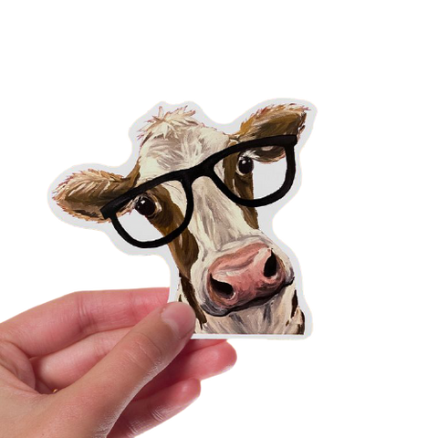 Cow w/ Glasses Sticker